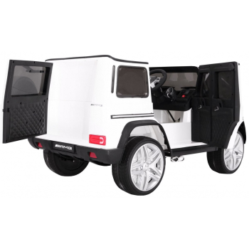 Auto na akumulator Mercedes AMG G65 dla dzieci Biały + Lakierowany + Bagażnik + Światła Dźwięki